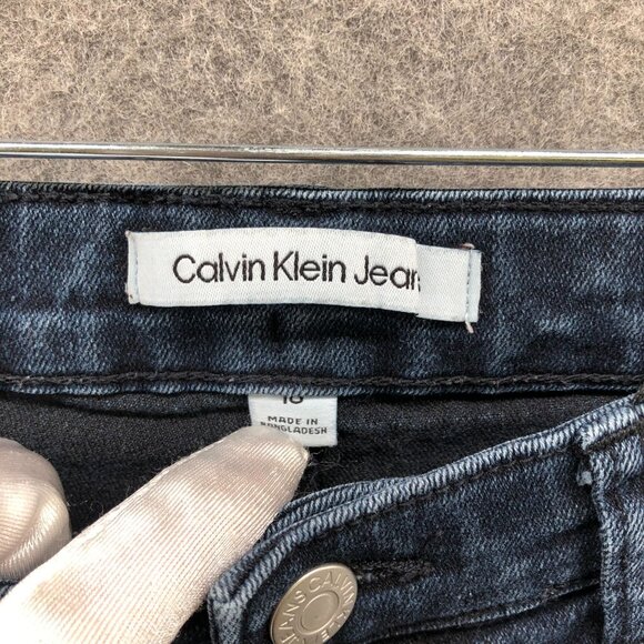 Calvin Klein Youth Boys 16 Slim Straight Jeans Dark Wash Blue Stretch Adjustable - Picture 5 of 13